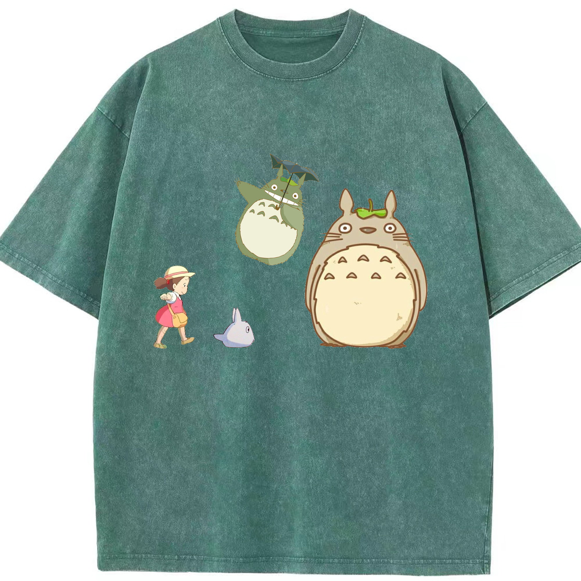 （画像用） となりのトトロ 草壁メイ 草壁サツキ My Neighbor Totoro Satsuki Kusakabe Mei Kusakabe 綿100% ヴィンテージ風 半袖Tシャツ（フロントプリント）